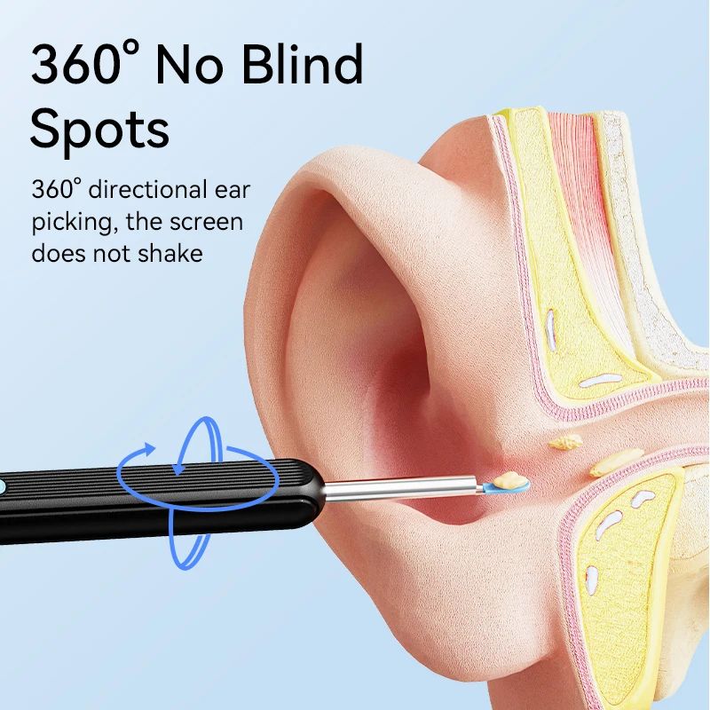 Wireless HD Visual Ear Cleaner with Camera – USB Rechargeable Otoscope Wax Removal Tool
