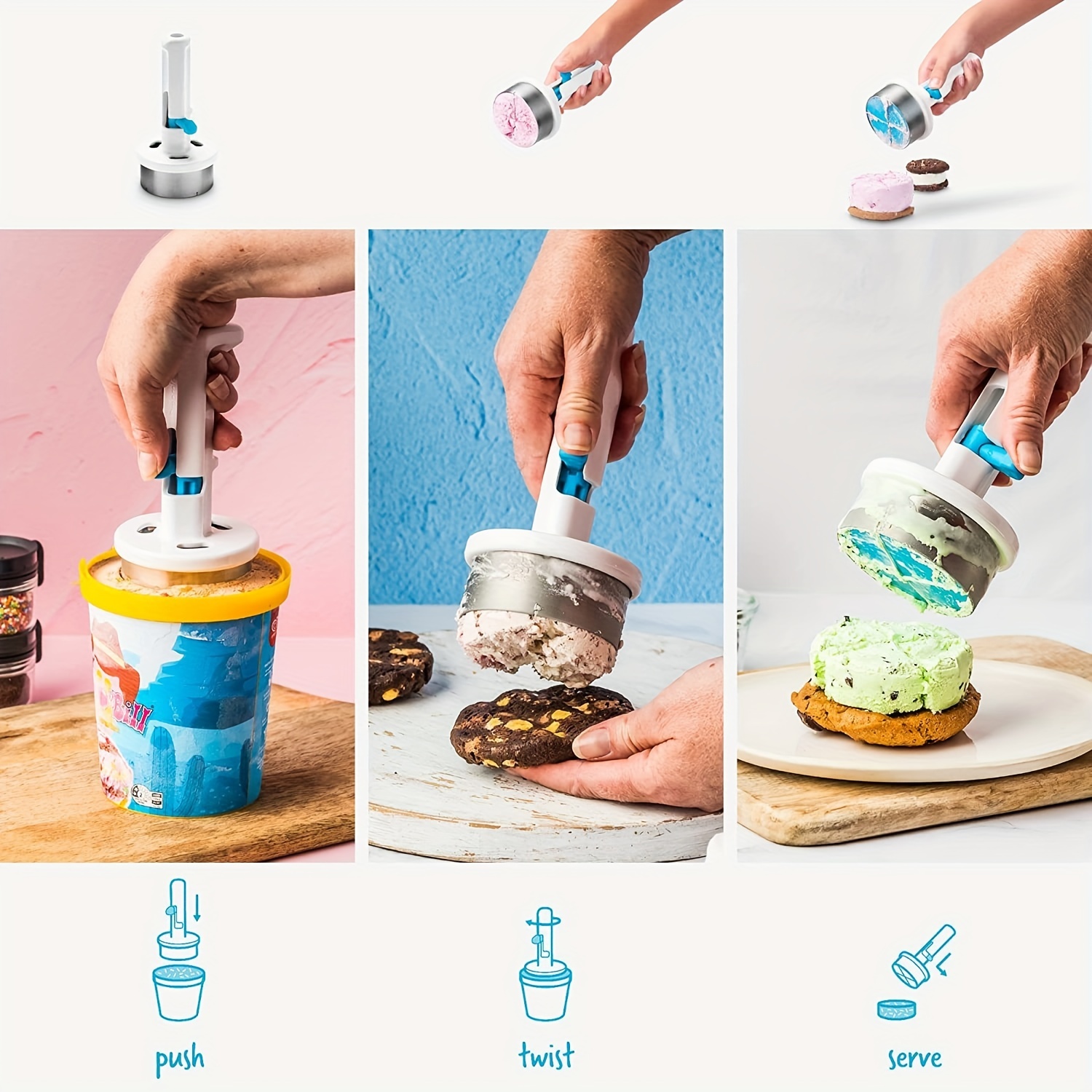 Premium Stainless Steel Ice Cream Scoop Spoon Durable Dessert Serving Tool
