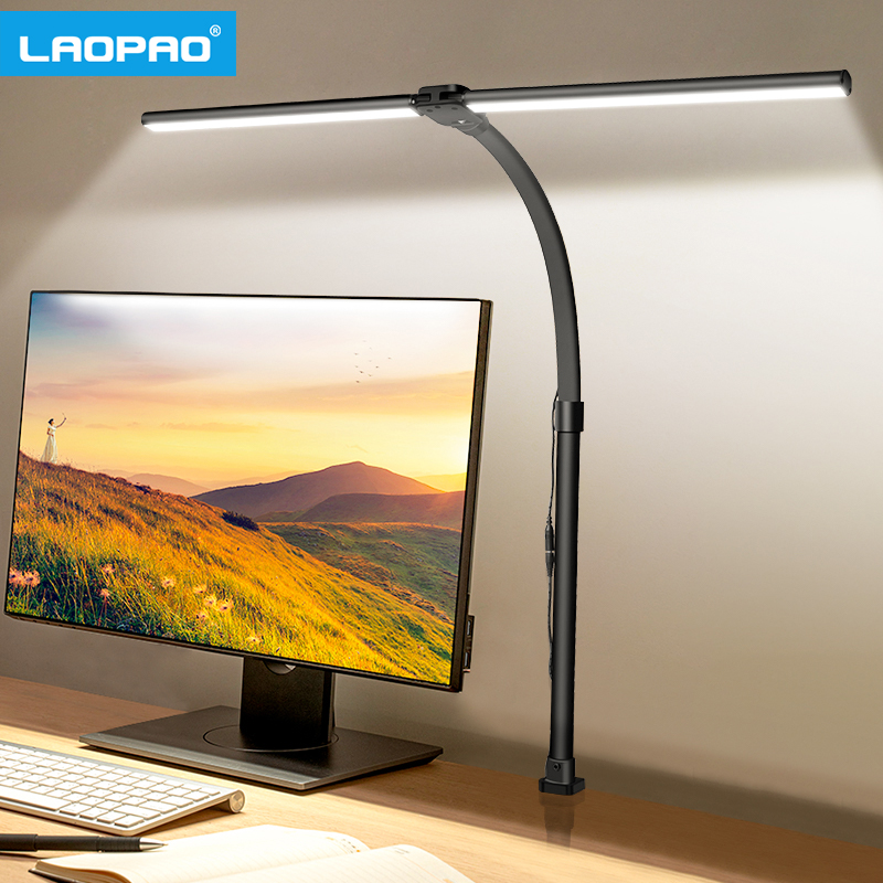 Double Head LED Desk Lamp, Architect Office Lamp, Brightest Colour Modes, Dimmable Eye Protection Lamp
