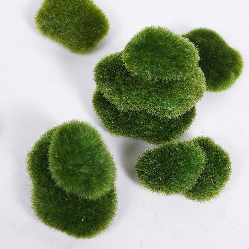 Artificial Moss Rock Balls Decorative Fake Moss Stones for Plants and Garden Decor