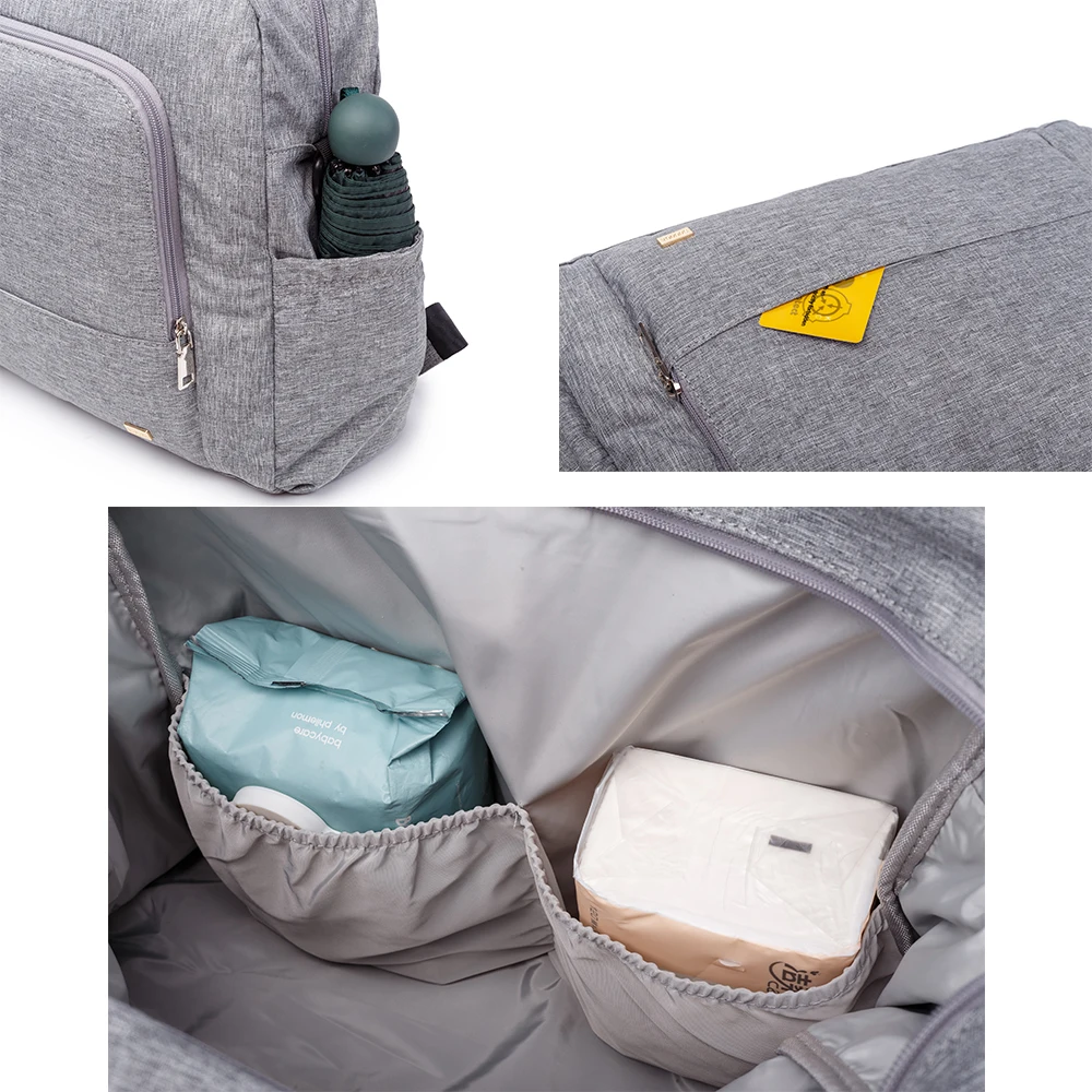 Stylish Solid Diaper Bag, Waterproof Multi-functional Nursing Backpack, Large Baby Changing Bag