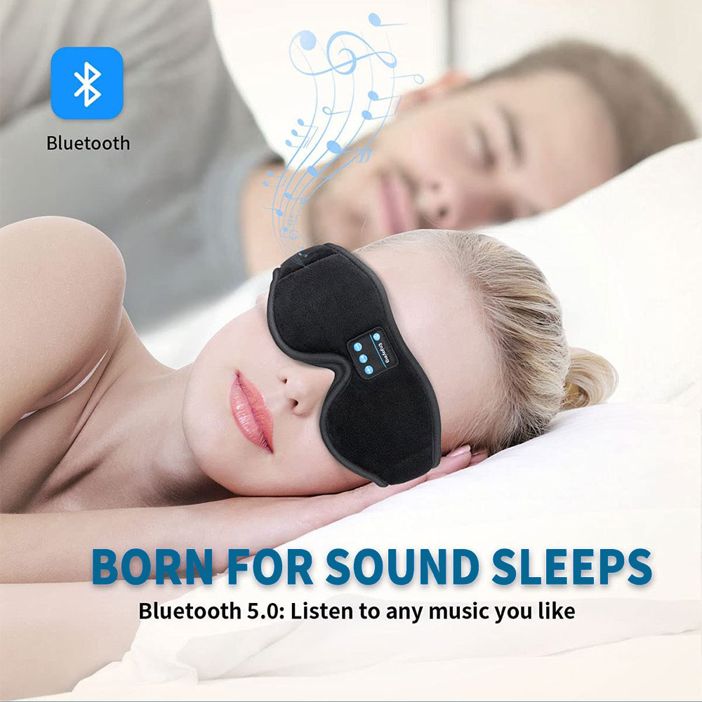 Bluetooth Sleep Mask Headphones, Eye Mask with HD Speakers, Music Play Sleeping Headphones