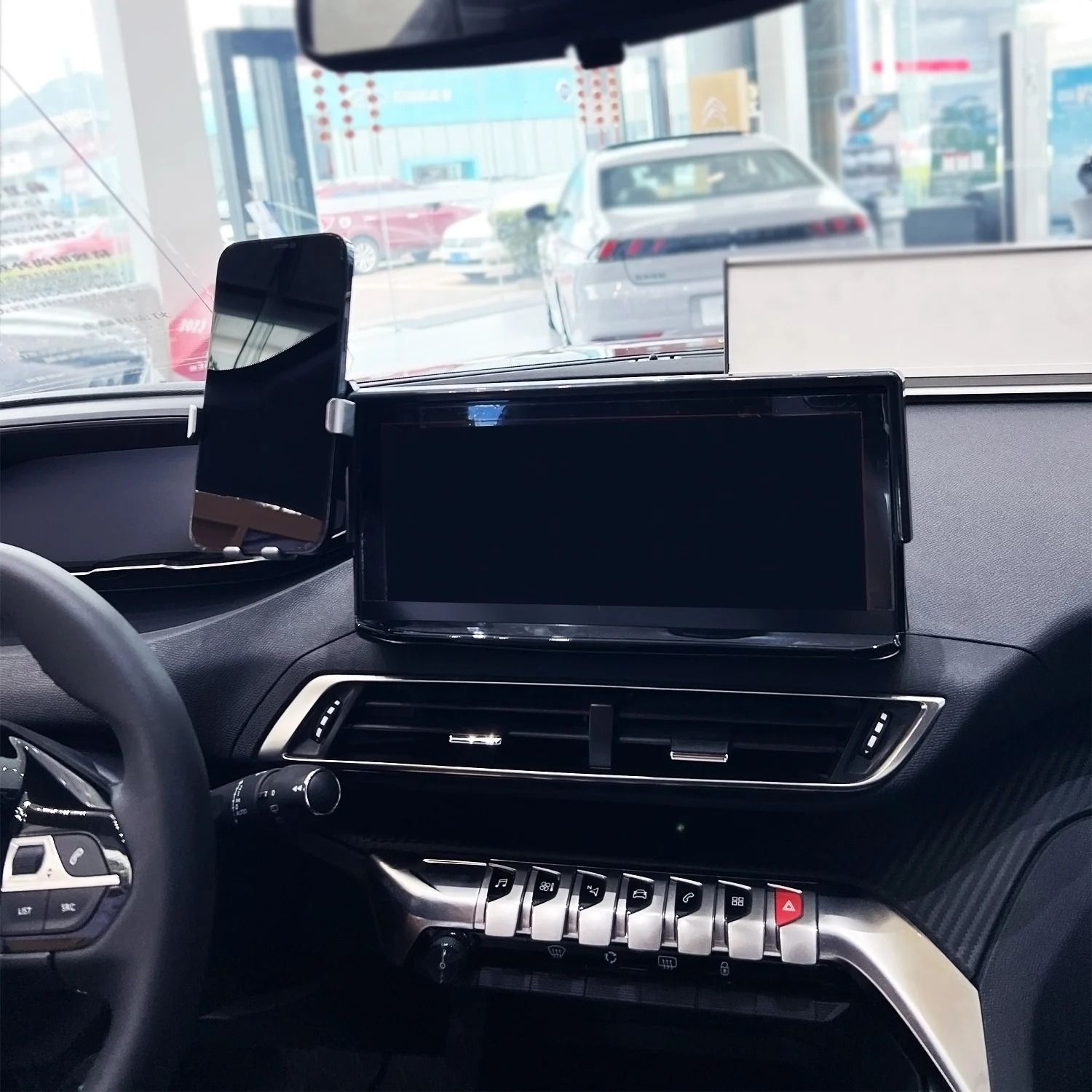Magnetic Car Phone Mount with Wireless Charging and Fixed Base for 10 Inch Screen