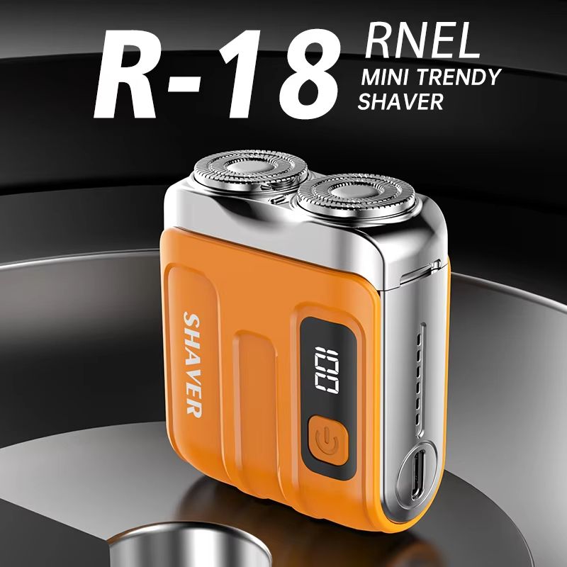 Mini Electric Smart Shaver with Digital Display – Dual Blade Rechargeable Beard Trimmer