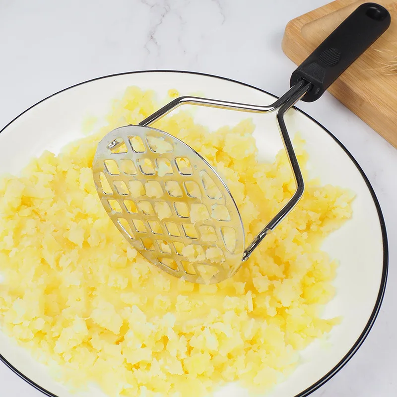 Stainless Steel Potatoes Crusher Kitchen Gadget, Creative Mud Press Masher Puree Juice Maker Tool