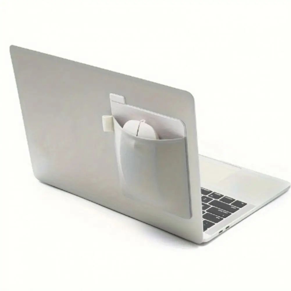 Adhesive Laptop Back Storage Pouch, Slim Cable Organizer Bag for Tablet Accessories, Mouse, Charger, Pens & Power Bank