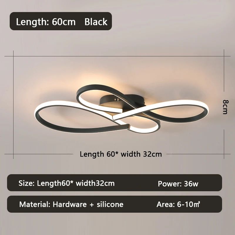 Modern Black LED Ceiling Chandelier Light Fixture