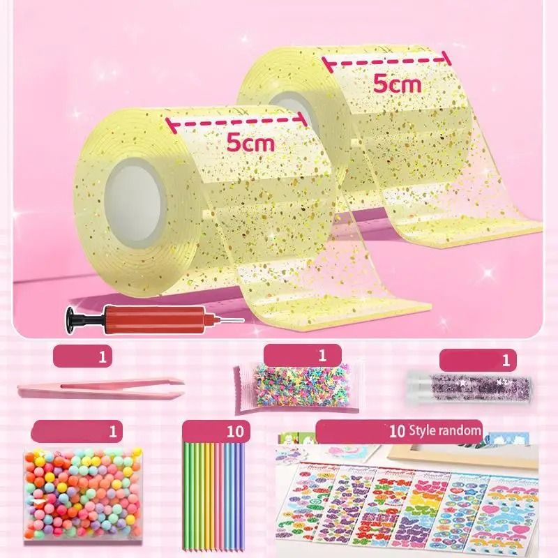 PET Nano Glue Knead Music Full Set | Double Sided Nano Tape Bubble Decompression Toy Kit