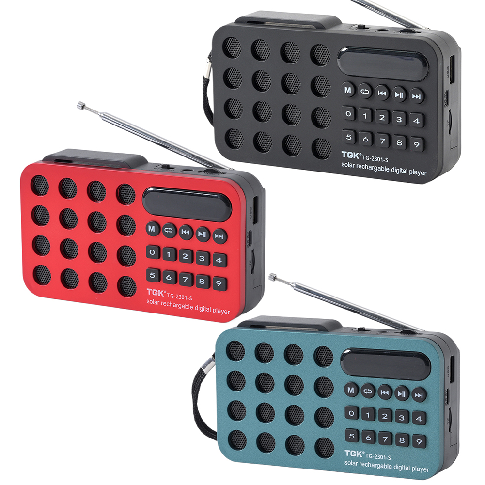 Solar Emergency Radio Portable FM Bluetooth Speaker with USB Card