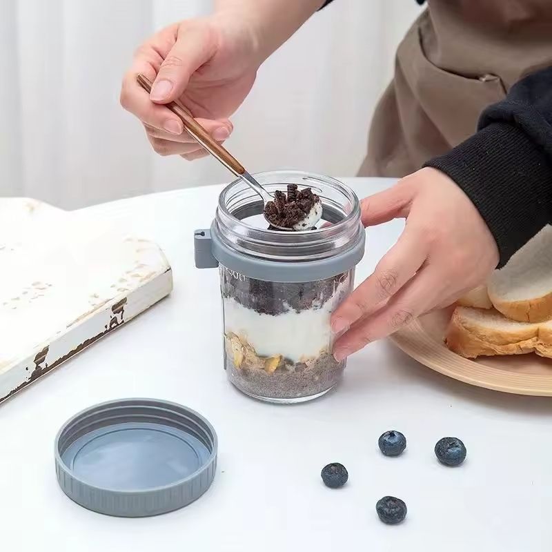 Glass Overnight Oats Container (1pcs)