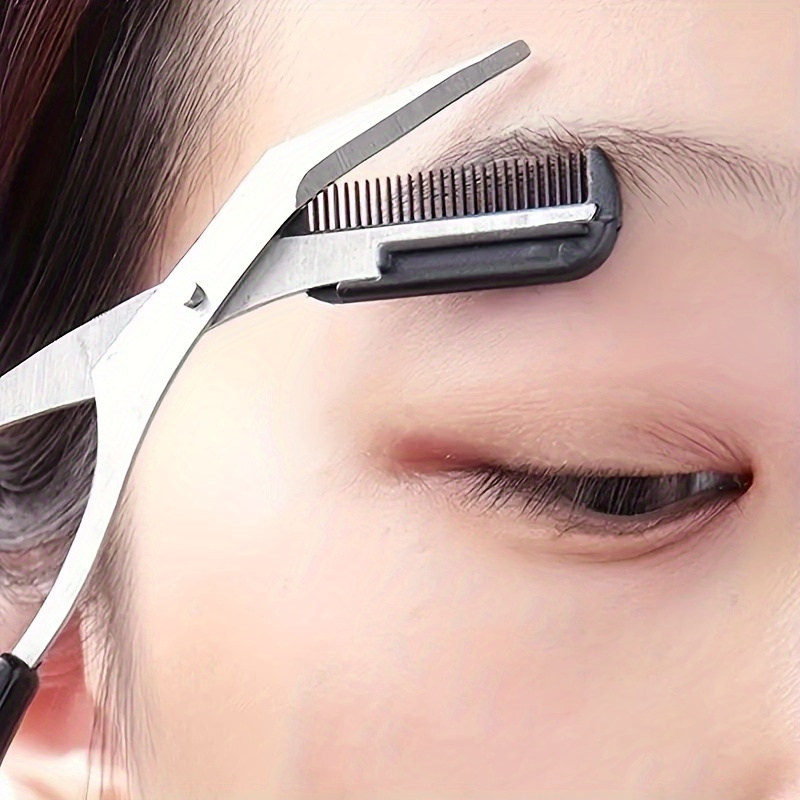 Precise Stainless Steel Eyebrow Scissors, Safe Trimming Makeup Tool, Eyebrow Comb for Perfect Shaping