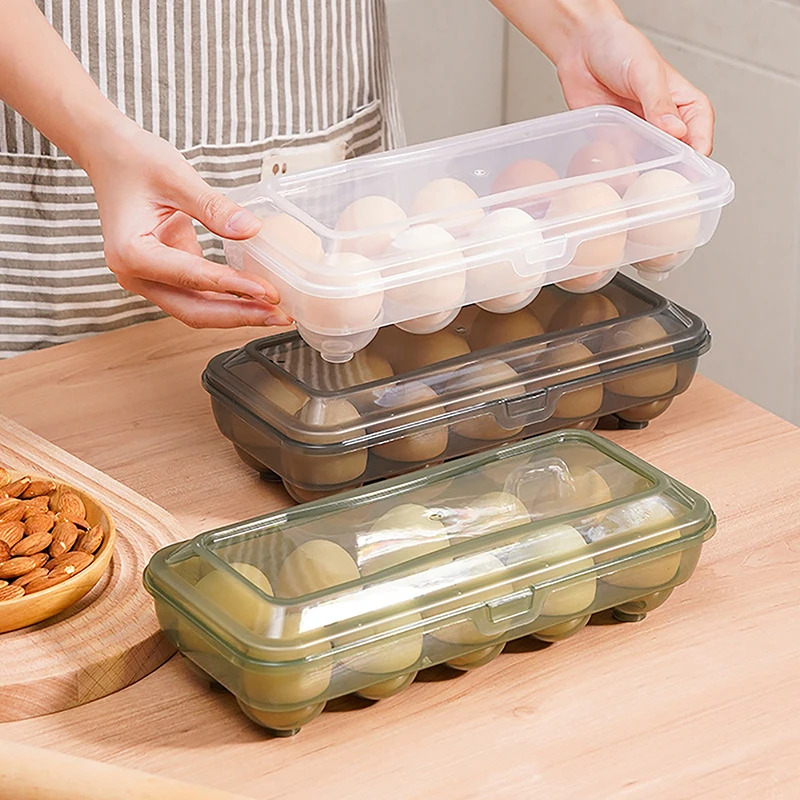 Transparent Plastic Egg Storage Box, Portable Egg Fresh-Keeping Case, Refrigerator Egg Storage Container Kitchen Tool