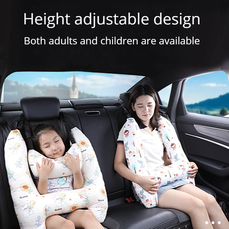 Car Travel Head Pillow Support, H-Shape Sleeping Cushion for Auto Seat Safety Neck Pillows