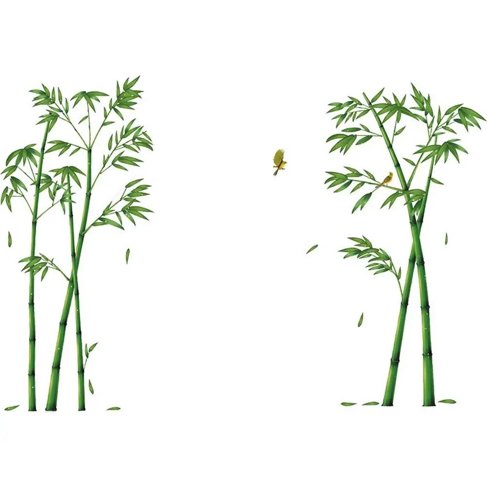 Green Bamboo Forest Wall Sticker Removable Nature Wall Decor Decal
