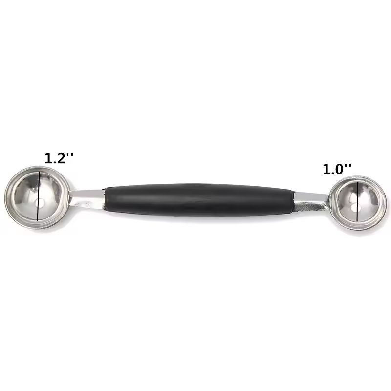 Premium Double-Ended Melon Baller & Ice-Cream Scoop - Stainless Steel Fruit Ball Spoon