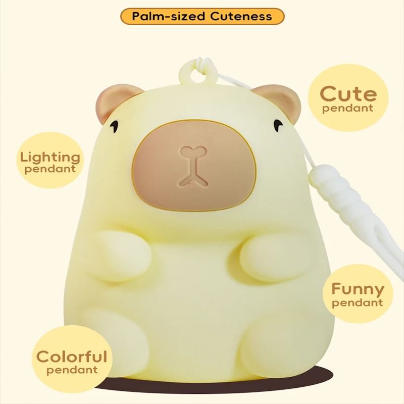Capybara Cute Night Light and Squishy Silicone Lamp