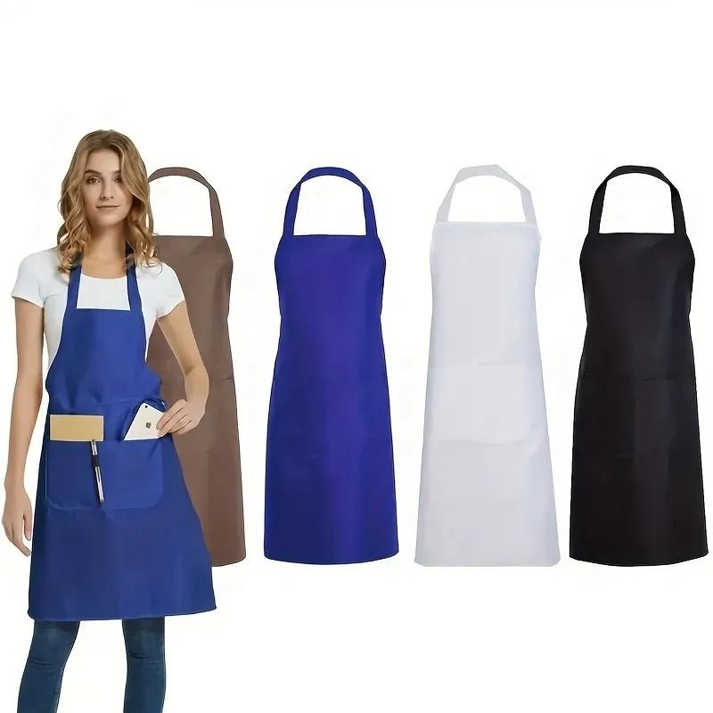 Adjustable Canvas Apron Set with Pockets Comfort Fit for Cooking and Work (4 Pack)