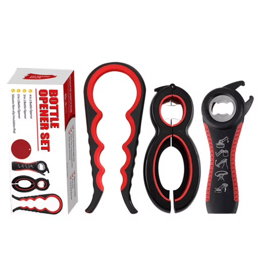 4-in-1 Multi-Functional Can & Bottle Opener with Anti-Slip Grip
