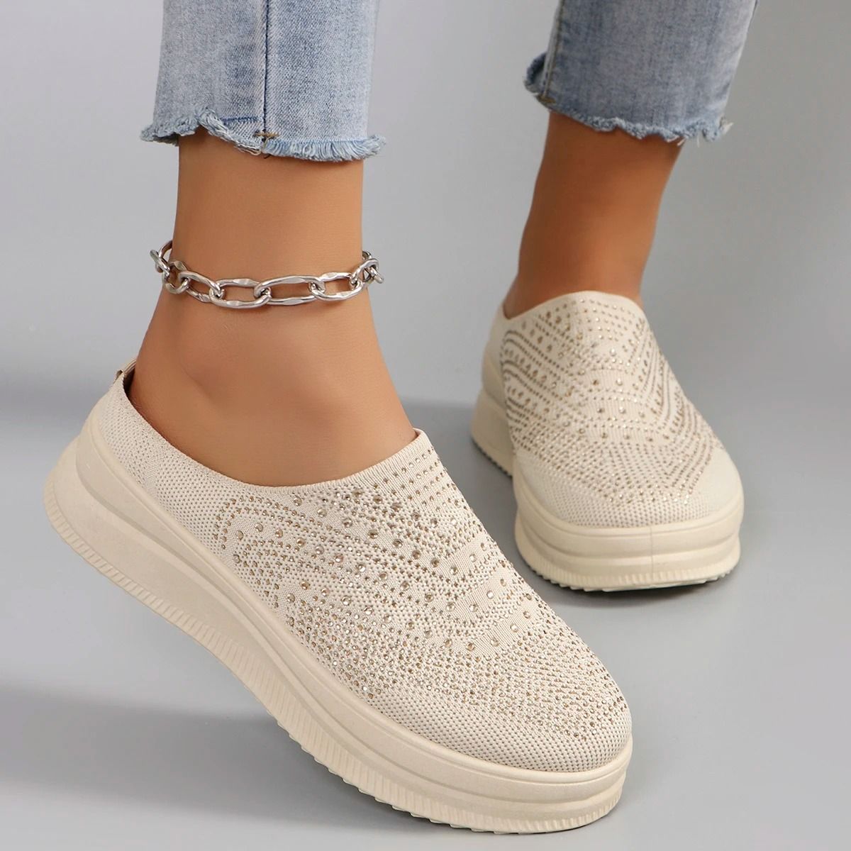 Womens Summer Breathable Mesh Flat Shoes Lightweight Casual Sneakers