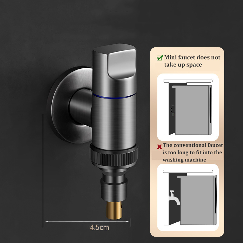 All-Copper Automatic Water Stop Valve Clip-on Faucet Joint Washing Machine Drum Universal