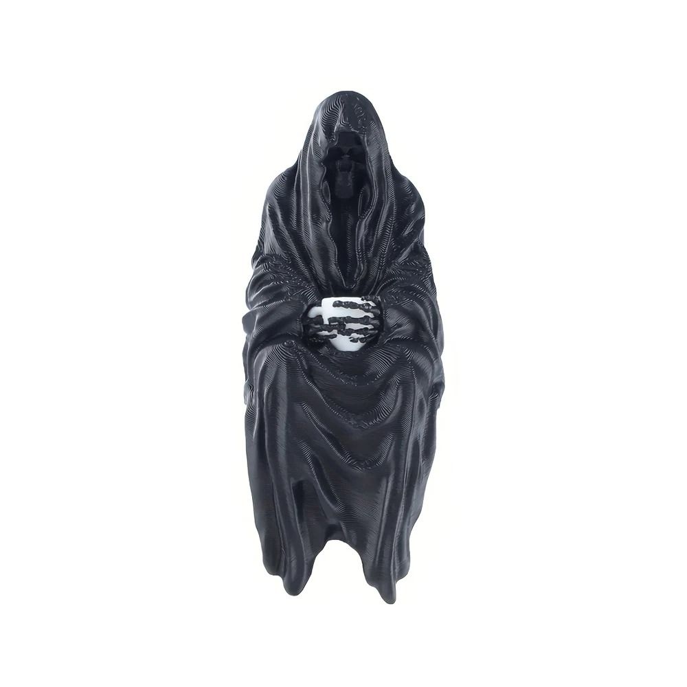 3D Printed Hooded Cloaked Gothic Statue Dark Aesthetic Desk & Shelf Figurine