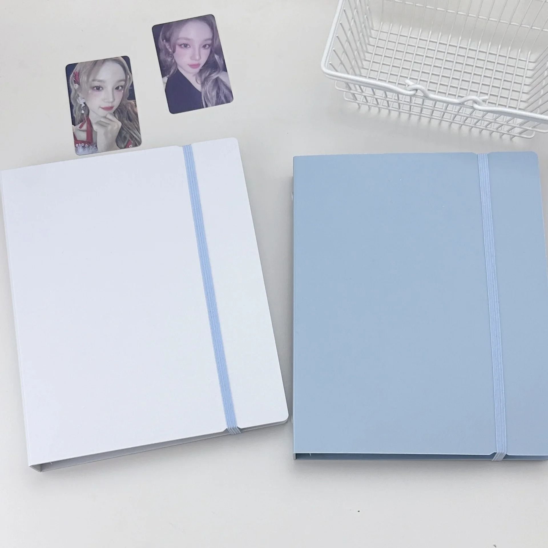 A5 White & Blue DIY Binder – Photocard Collect Book, Diary, and Agenda Planner Stationery