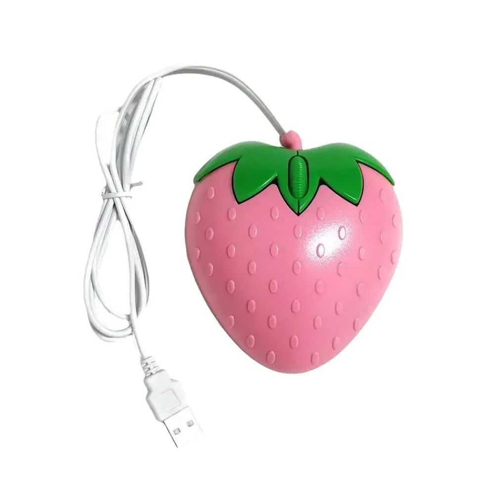 Creative Strawberry Shaped Mini Wired Mouse