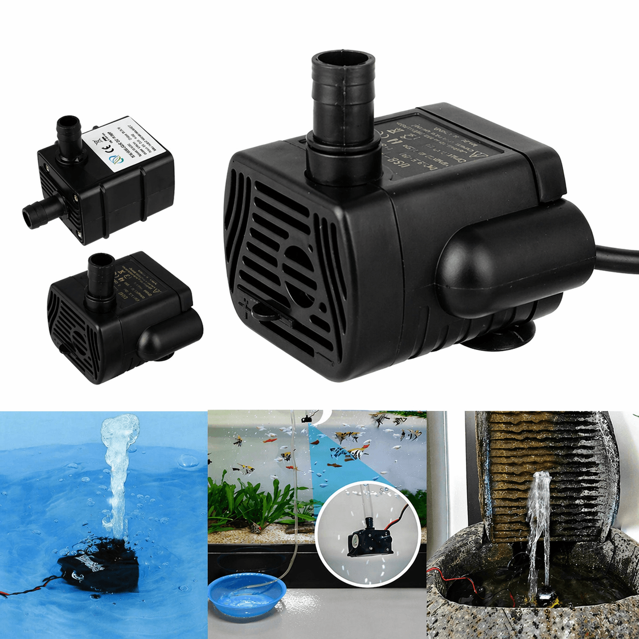 USB Brushless Submersible Water Pump for Fountain Aquarium Pool