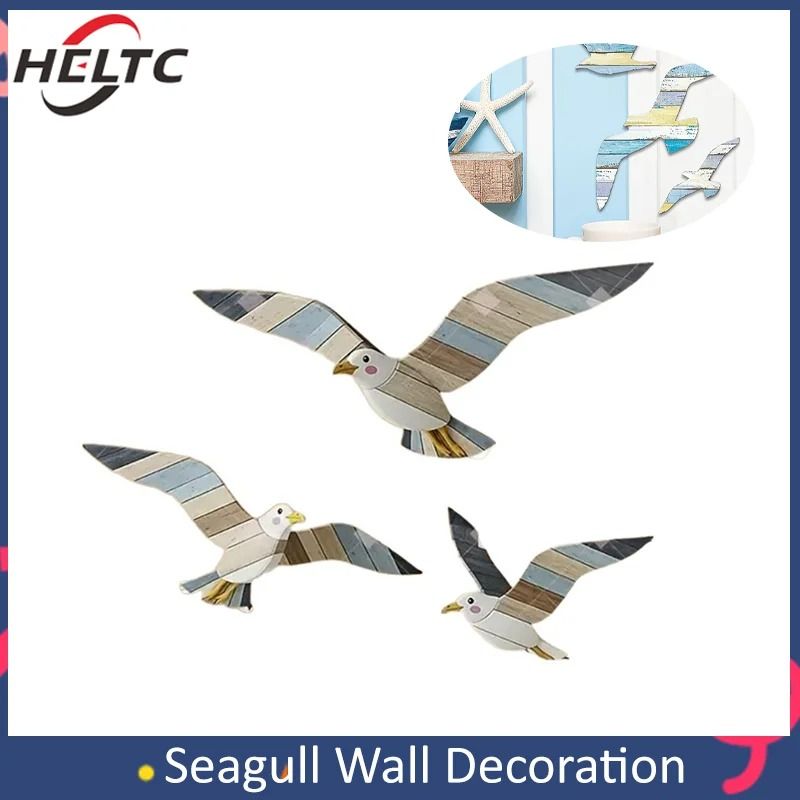 Maritime Narrative Sculpture – High-Definition Wooden Seagull Architectural Set