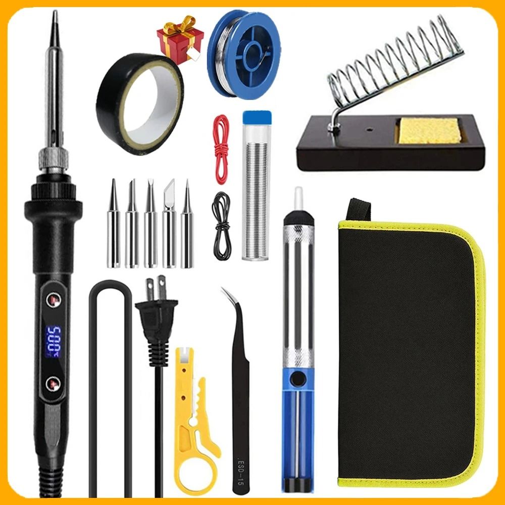 Electric Soldering Iron Kit With LCD Display And Adjustable Temperature