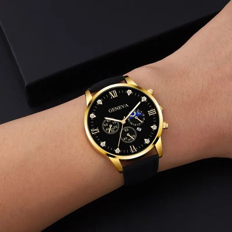 Stylish Mens Watch And Bracelet Set