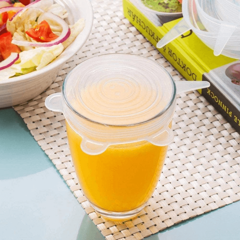6-Piece Set Stretchable Multifunctional Fruit And Vegetable Silicone Fresh-Keeping Cover