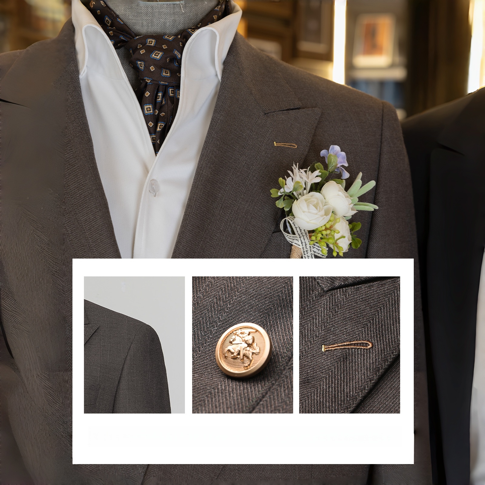 Men’s Double-Breasted Wedding and Formal Suit Jacket