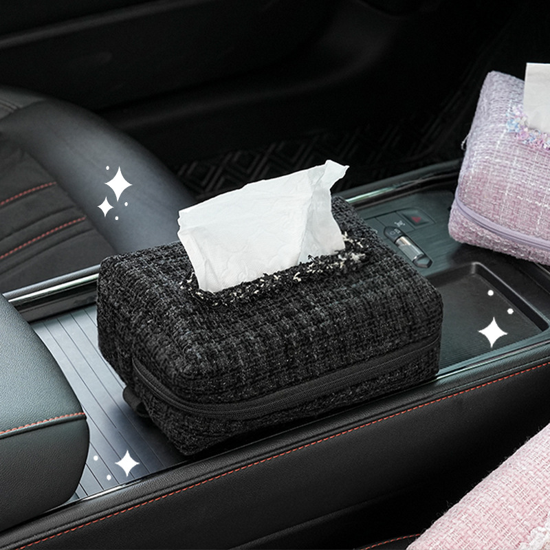 Creative Car Tissue Box, Small Fragrance Style, High End Car Hanging Paper Box, Multi Function Handrail Box