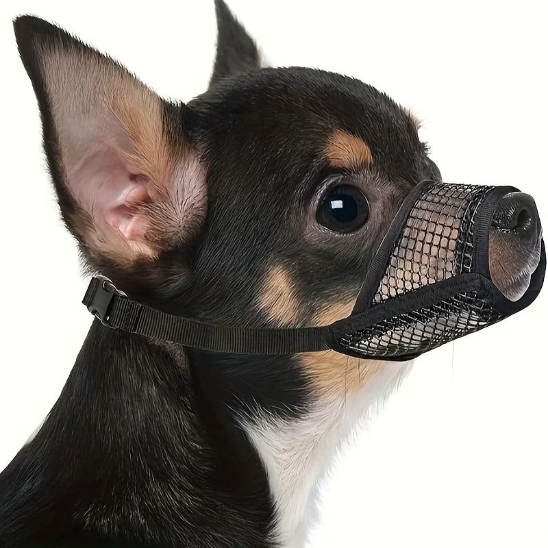 Breathable Mesh Dog Muzzle for Short Snout Small Dogs Anti Biting Design