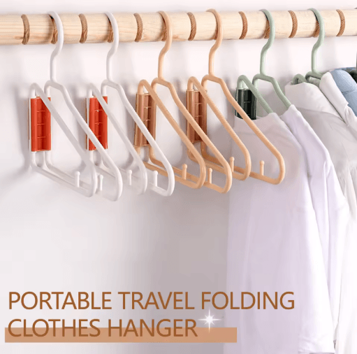 Foldable Coat Hangers Portable Space Saving Plastic Clothes Hangers with Thickened Hooks