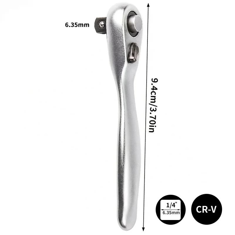 Quarter Inch Drive Ratchet Wrench with 72 Tooth Quick Release