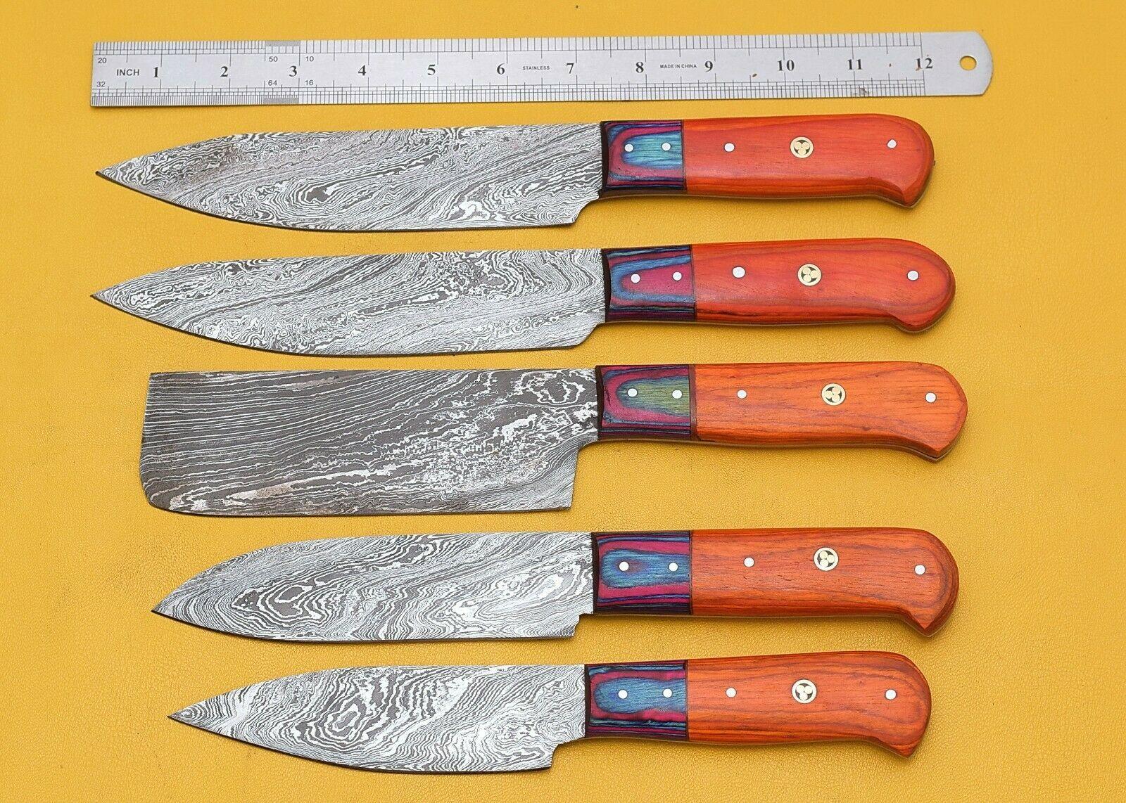 Exclusive Handmade Damascus Kitchen Knives Set of 5