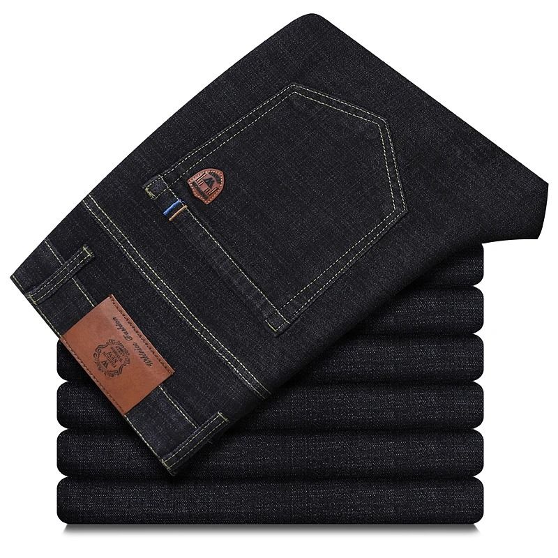 Wthinlee New Business Mens Jeans Casual Straight Stretch Denim Trousers
