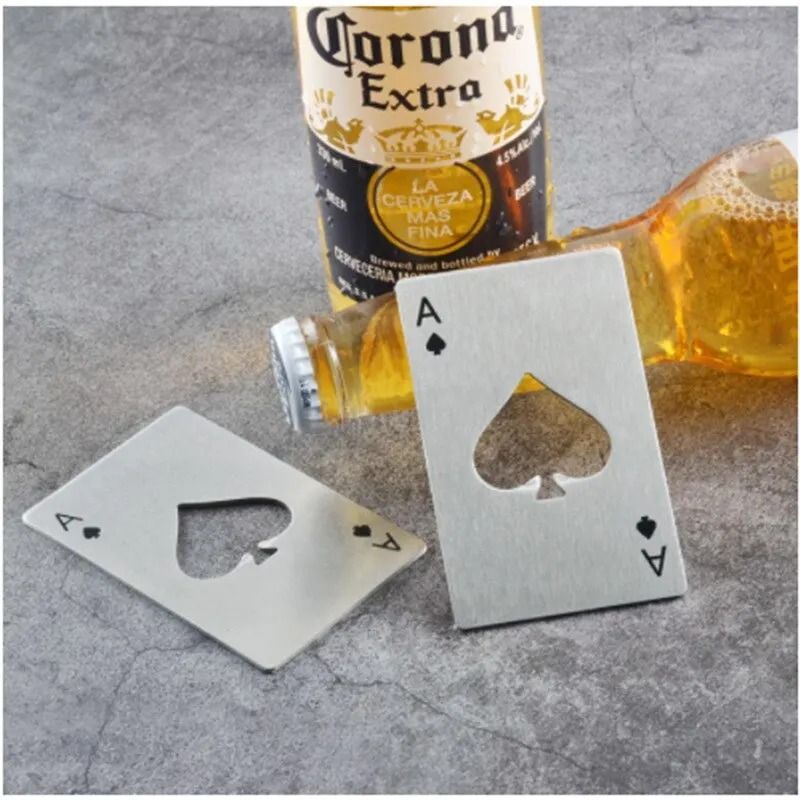 Ace of Spades Wallet Bottle Opener – Credit Card Sized Stainless Steel Opener