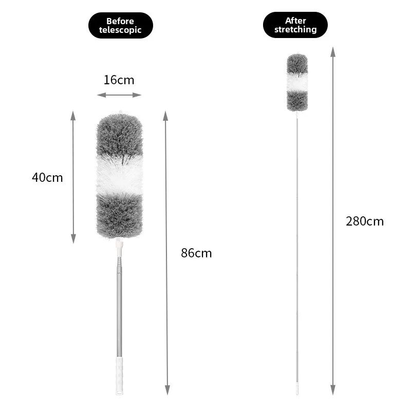 Extendable Microfiber Duster with Telescopic Pole – Retractable, Washable Ceiling & High Reach Dust Removal Brush