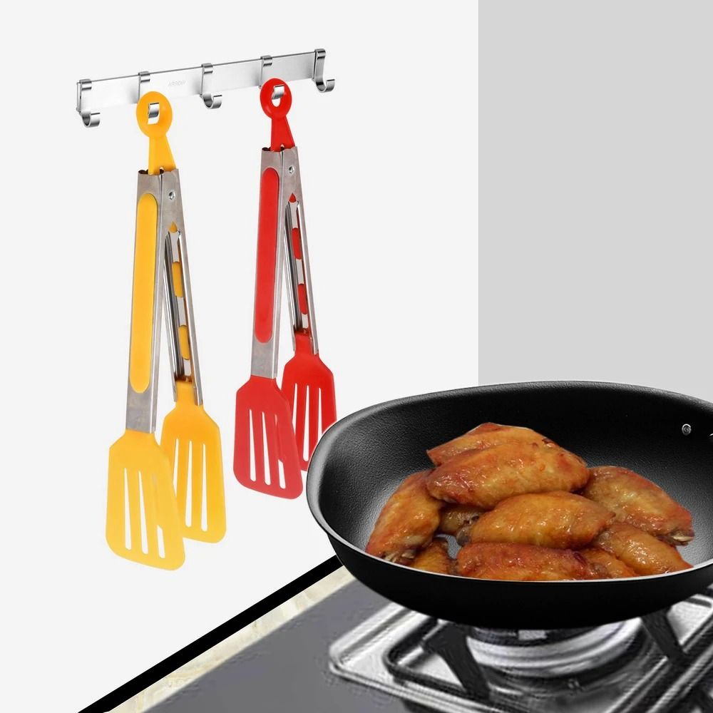 Non Stick Kitchen Tongs Stainless Steel Handle Cooking and Serving Tool