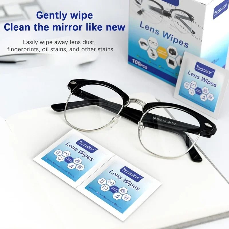 100 Pack Glasses Cleaning Lens Wipes for Screens and Lenses