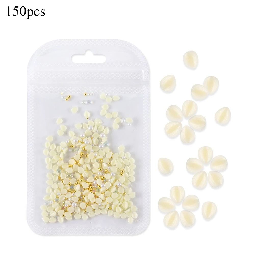 150pcs 3D Nail Art Charm Kit with Acrylic Petals and Rhinestones