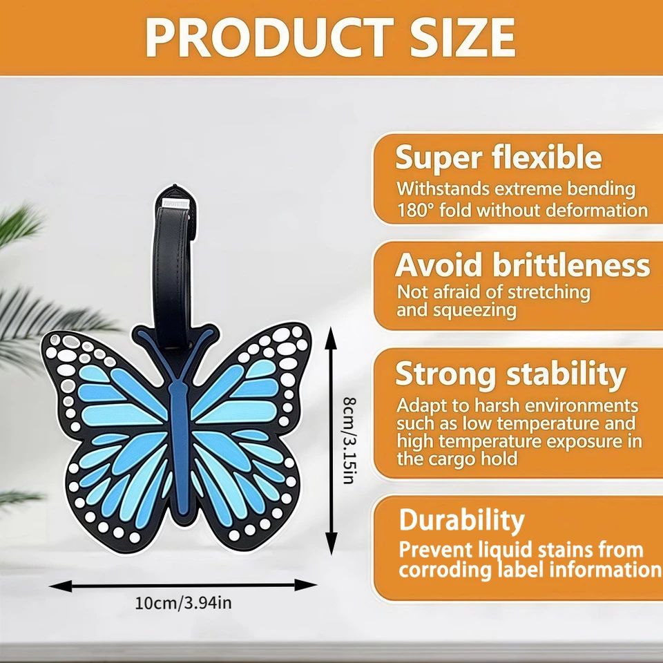 Butterfly Luggage Tag with Strap