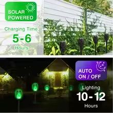 Solar Flame Torch Lights 4 to 12 Pack Waterproof Flickering Torch Stakes for Garden Path Yard and Patio