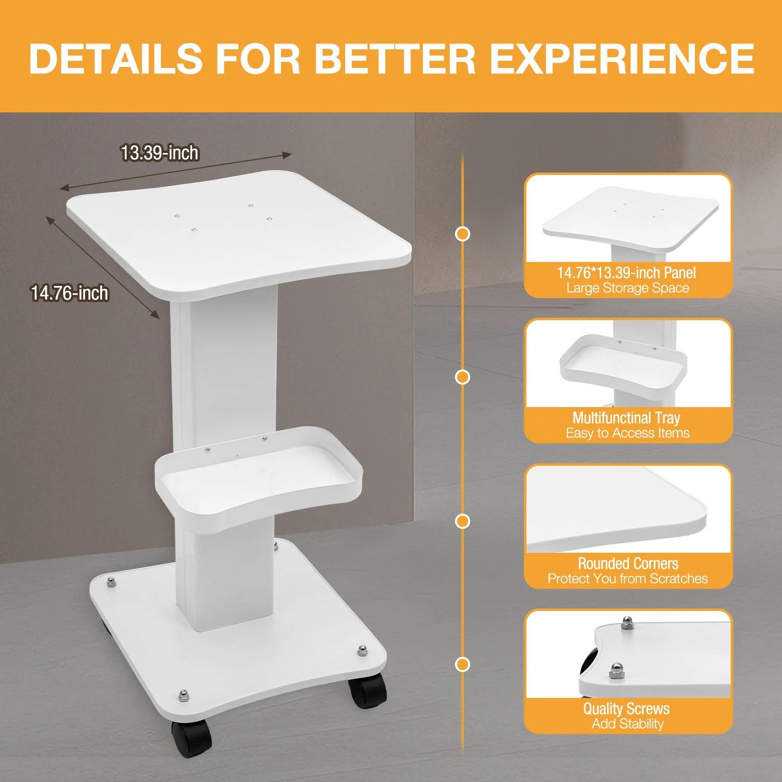 Hairdressing Trolley Cosmetic Trolley with Wheels Multifunctional Beauty Rolling Cart