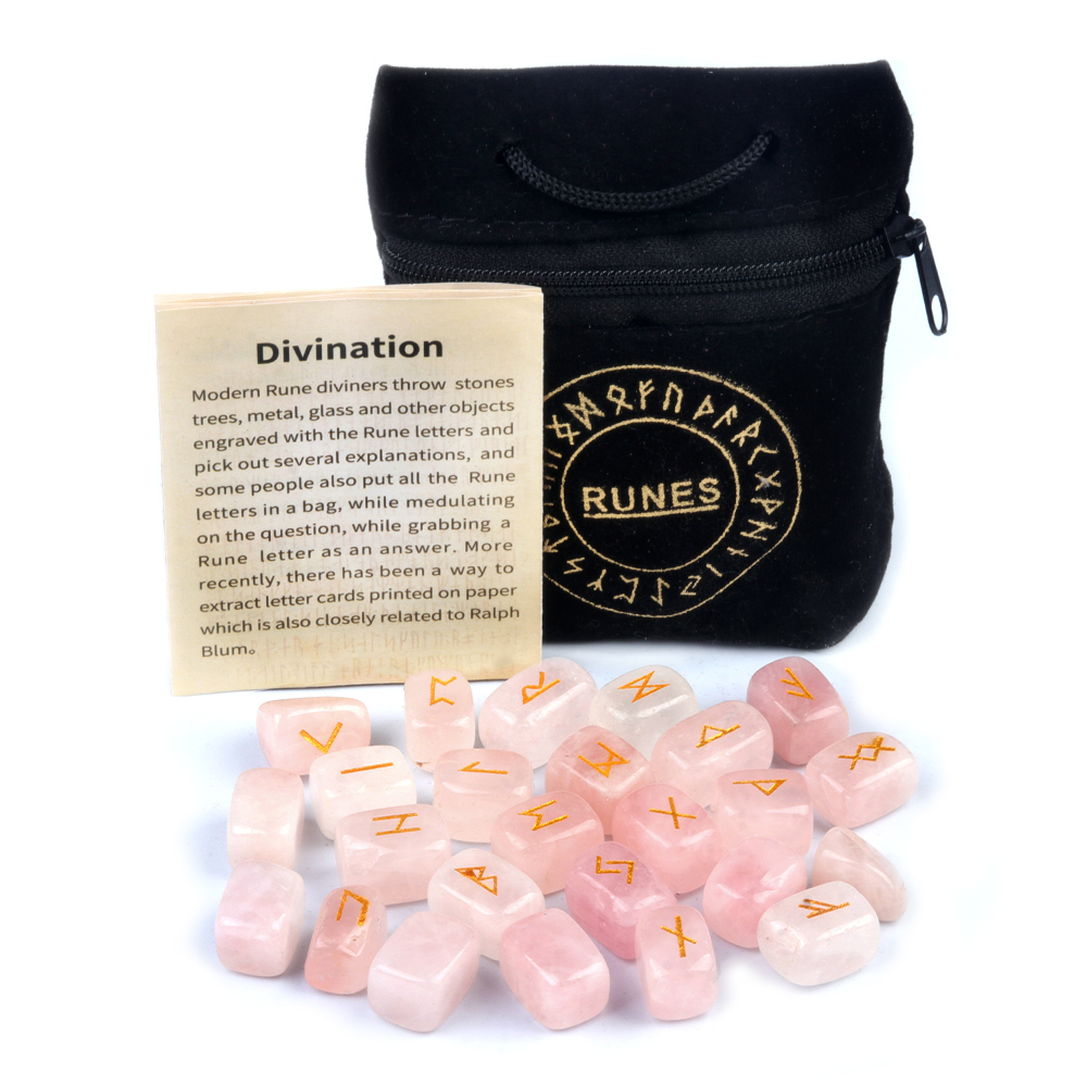 Rune Engraved Healing Stones, Natural Rune Stones Energy Stones for Divination, Fortune-telling & Spiritual Energy Work