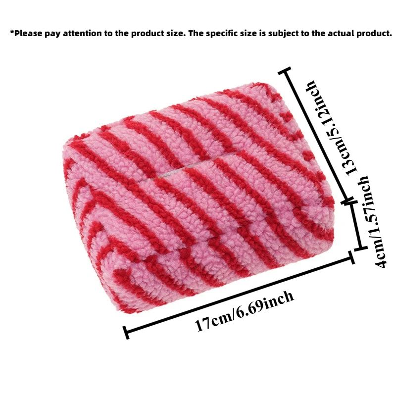 High End Striped Plush Hanging Car Tissue Box