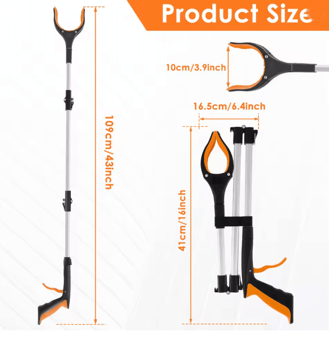 ReachEase Foldable Grabber Tool Non Slip Jaw Litter Pickup Stick